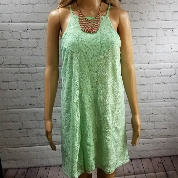 Alya Mint Green Lace Mini Dress - Picture 5 of 13